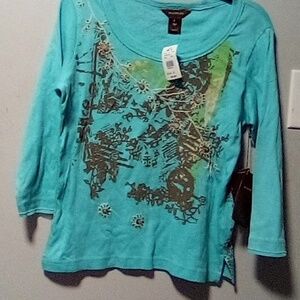 MULTIPLES brand ladies long sleeve pullover top. NWT.  Size Small.